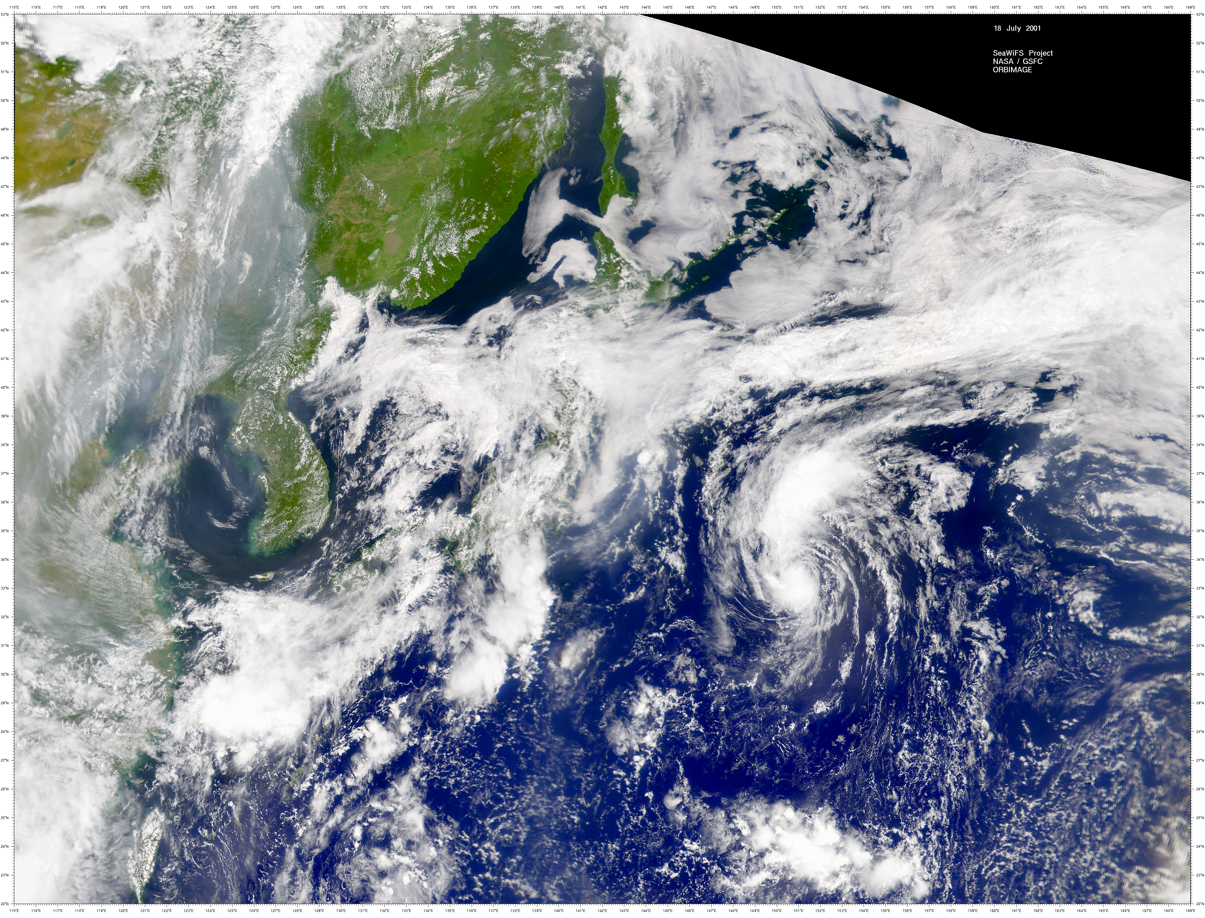 SeaWiFS: Western North Pacific Low, Northern China Smoke - related image preview