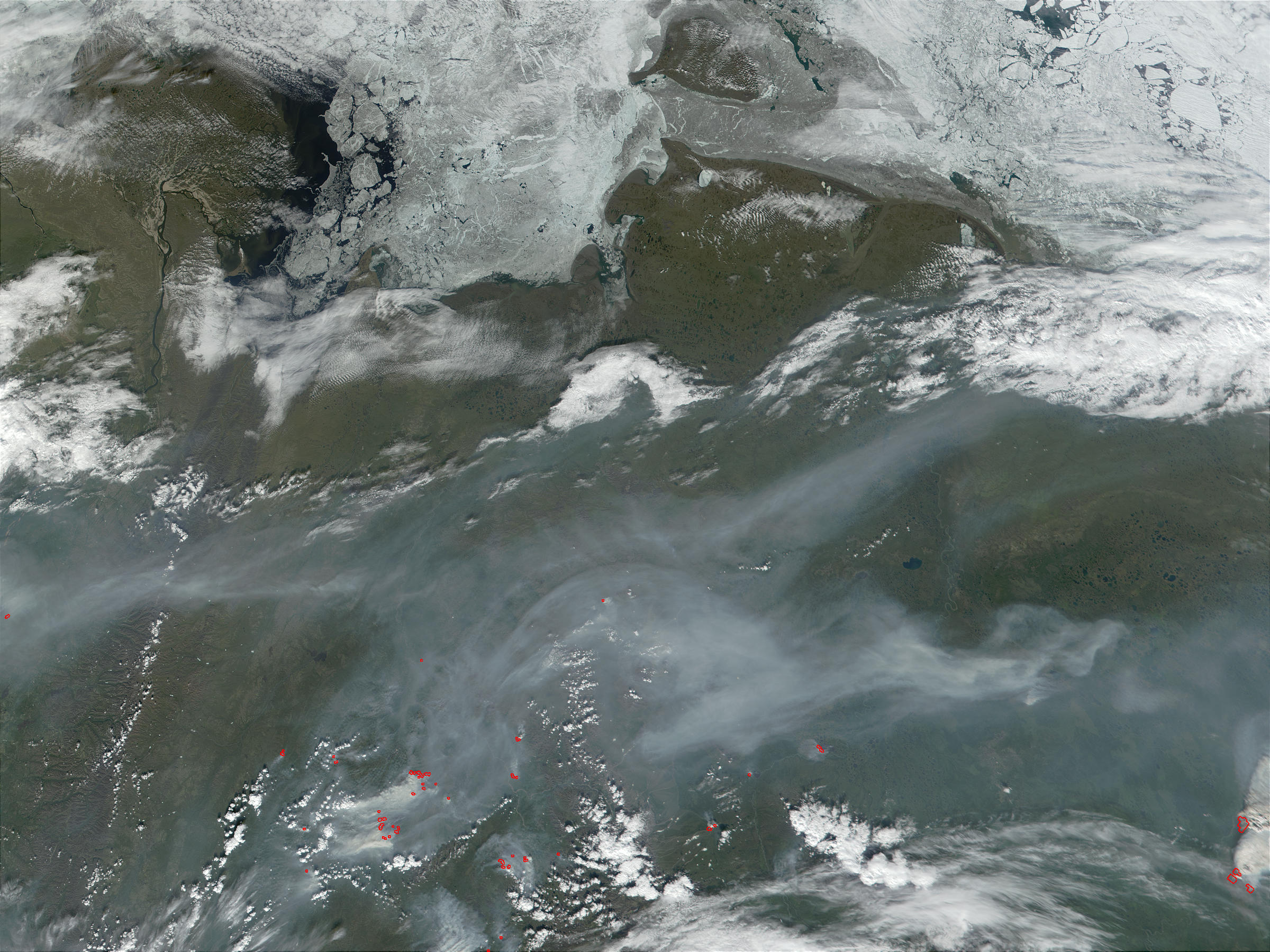 Fires and smoke in Northern Sakha State in Siberia, Russia - related image preview