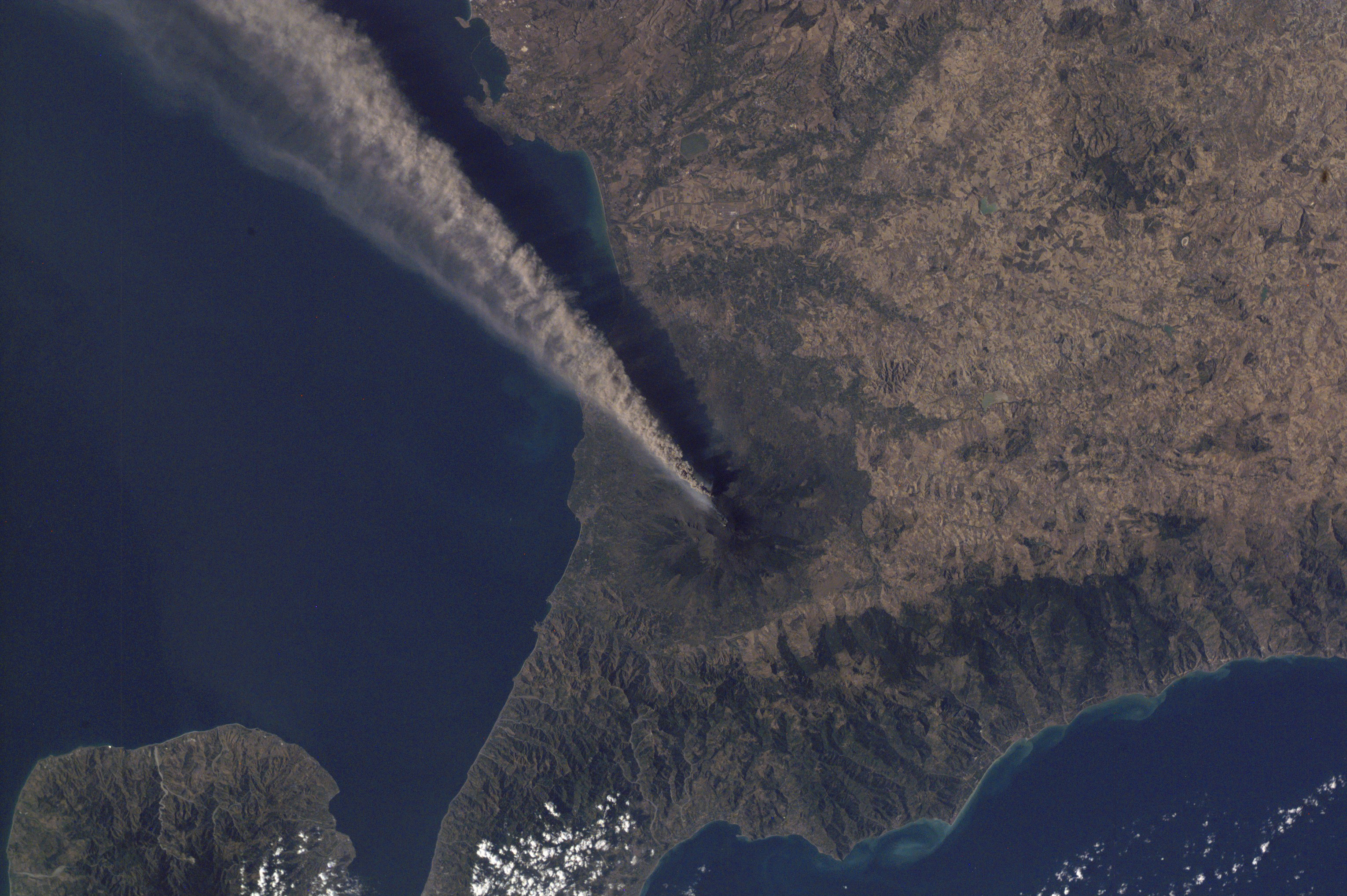 Ash Plume Streams from Mt. Etna, Sicily - related image preview