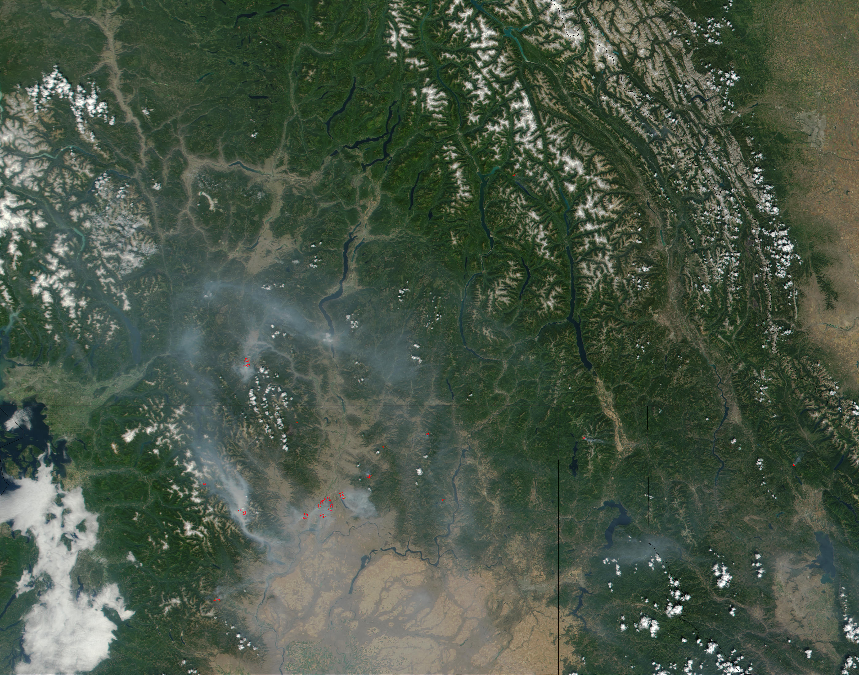 Wild fires in Washington state and British Columbia - related image preview