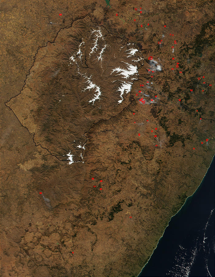 Snow in Lesotho and fires in South Africa - related image preview