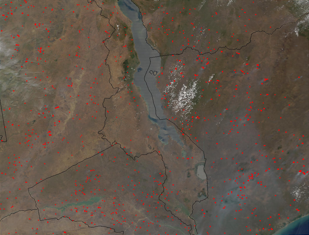 Fires around Malawi Lake, in Zambia, Malawi, Tanzania, and Mozambique - related image preview