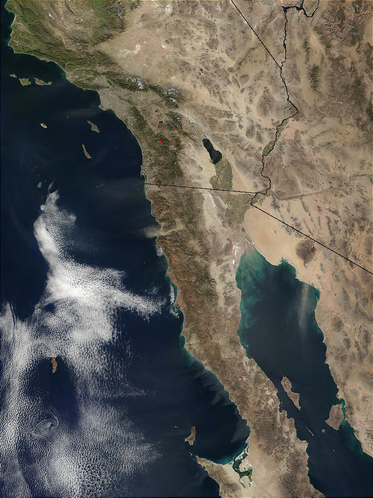 Dust storms along the coast of southern California and Baja California - related image preview