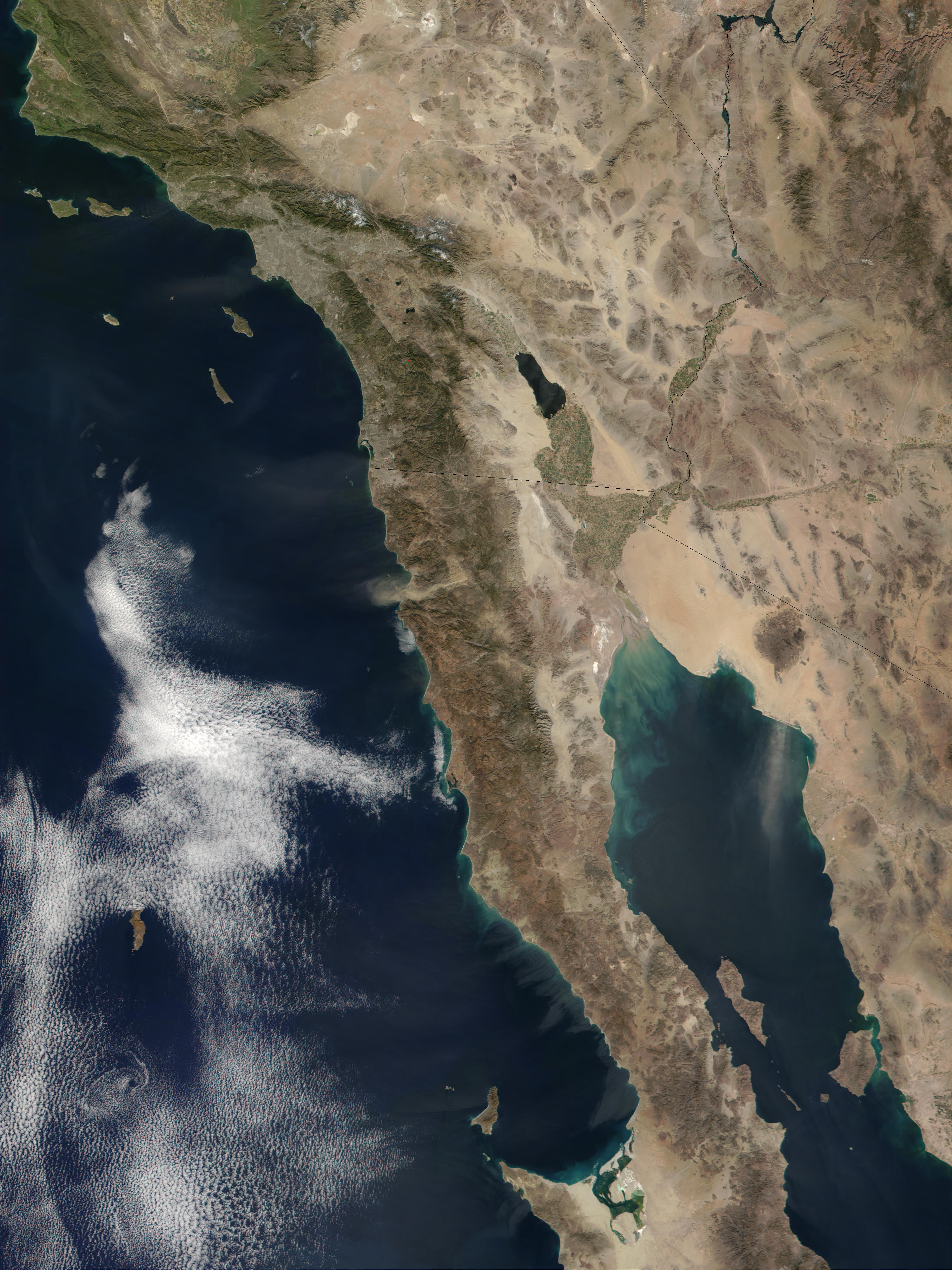 Dust storms along the coast of southern California and Baja California - related image preview