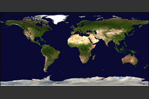 Blue Marble: Land Surface, Shallow Water, and Shaded Topography - selected image