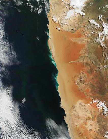Phytoplankton bloom along the coast of Namibia - related image preview