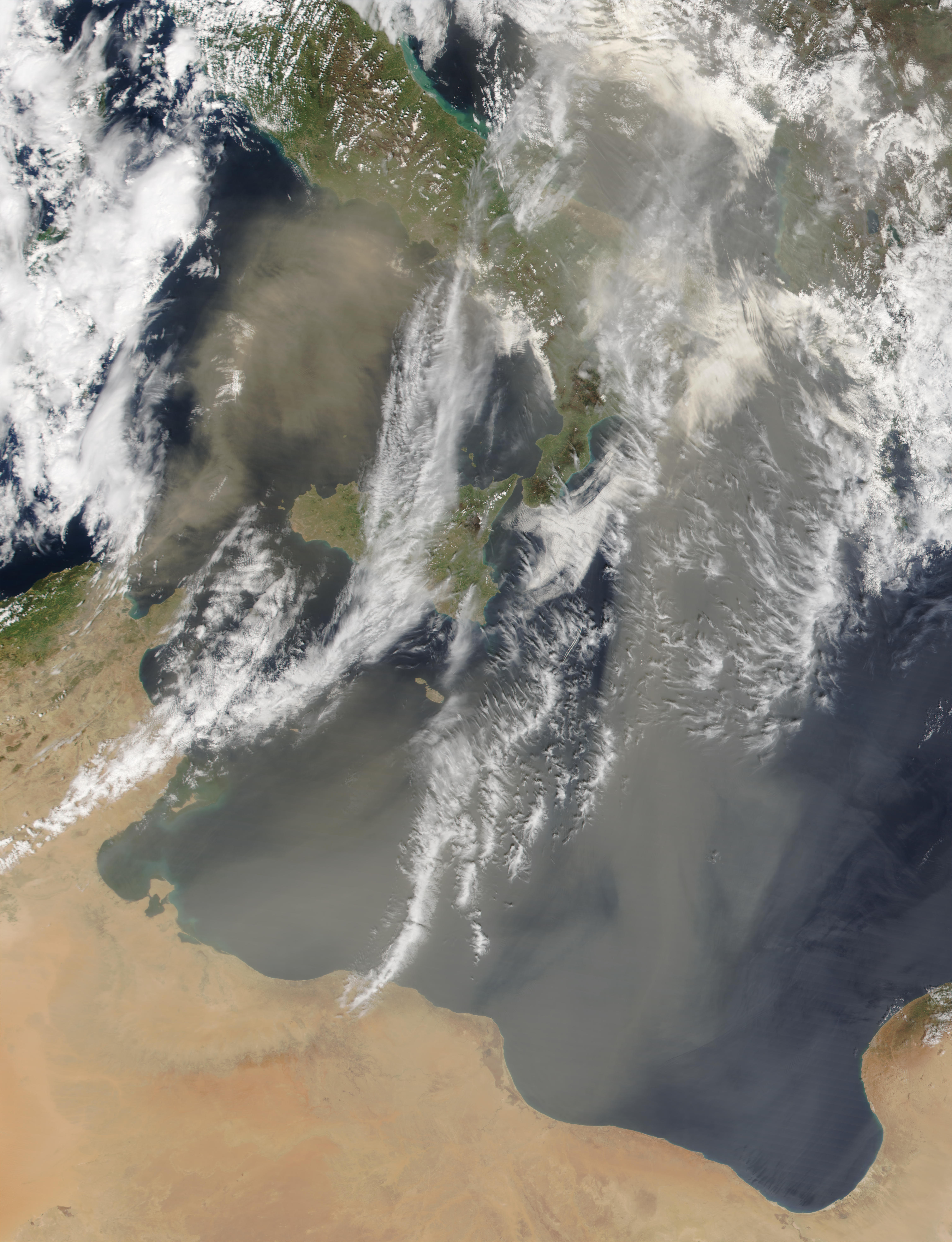 Saharan dust over the Mediterranean Sea - related image preview
