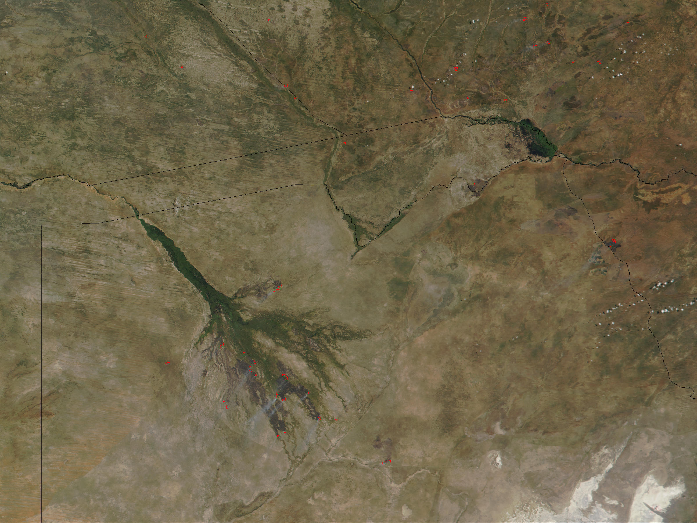 Fires in the Okavango Delta (Botswana) and Zambia - related image preview