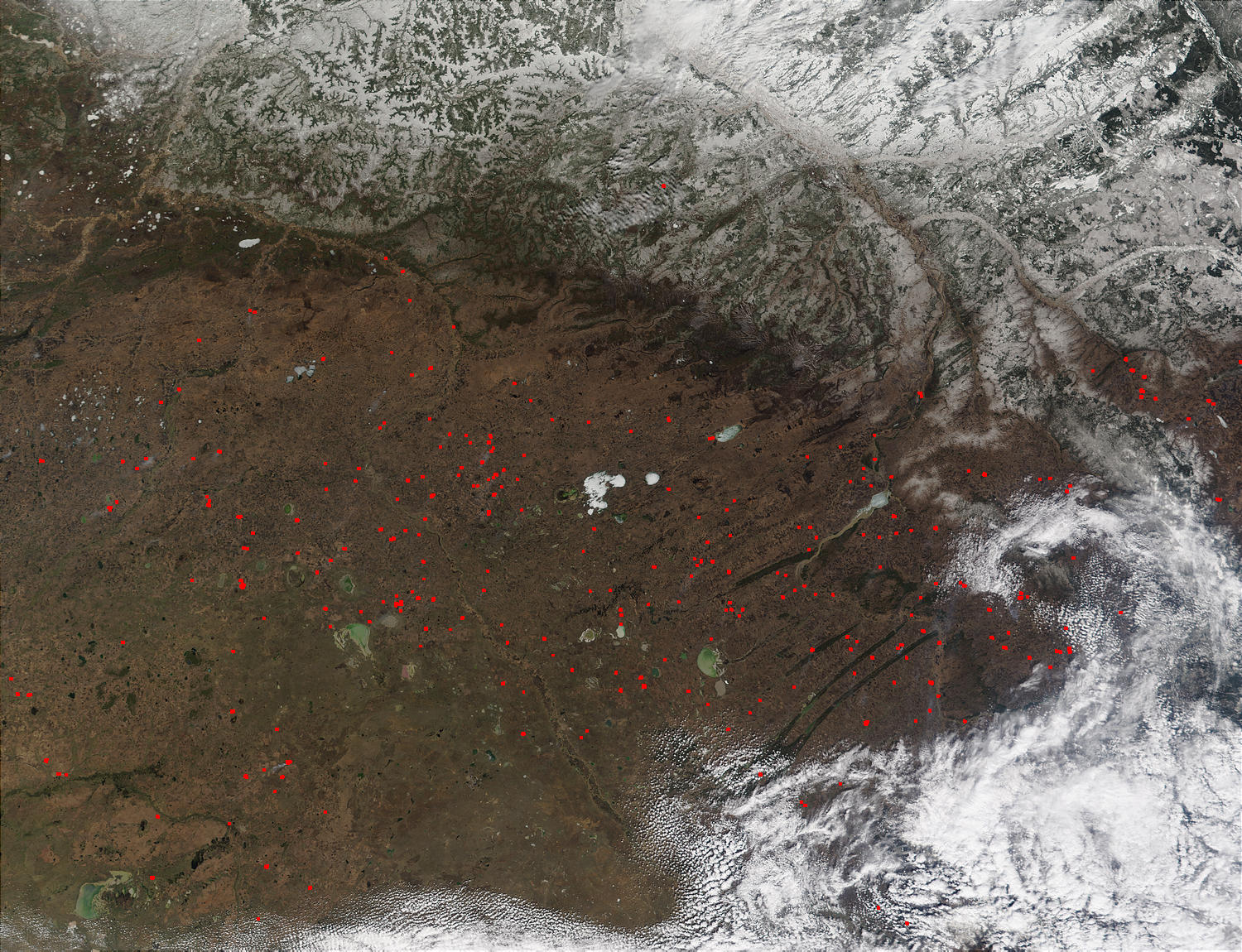 Fires near Omsk and Novosibirsk in Russia - related image preview