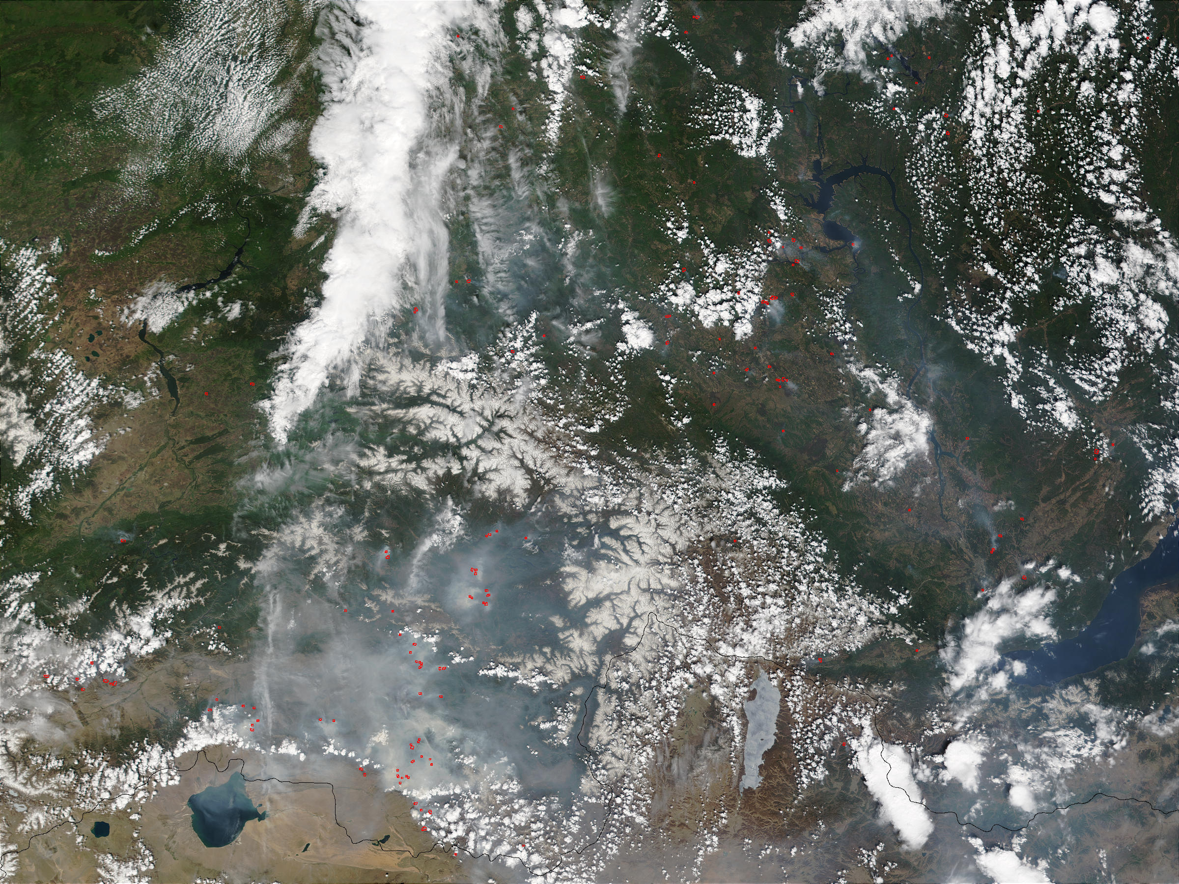 Fires and smoke near Krasnoyarsk and Irkutsk, Russia - related image preview