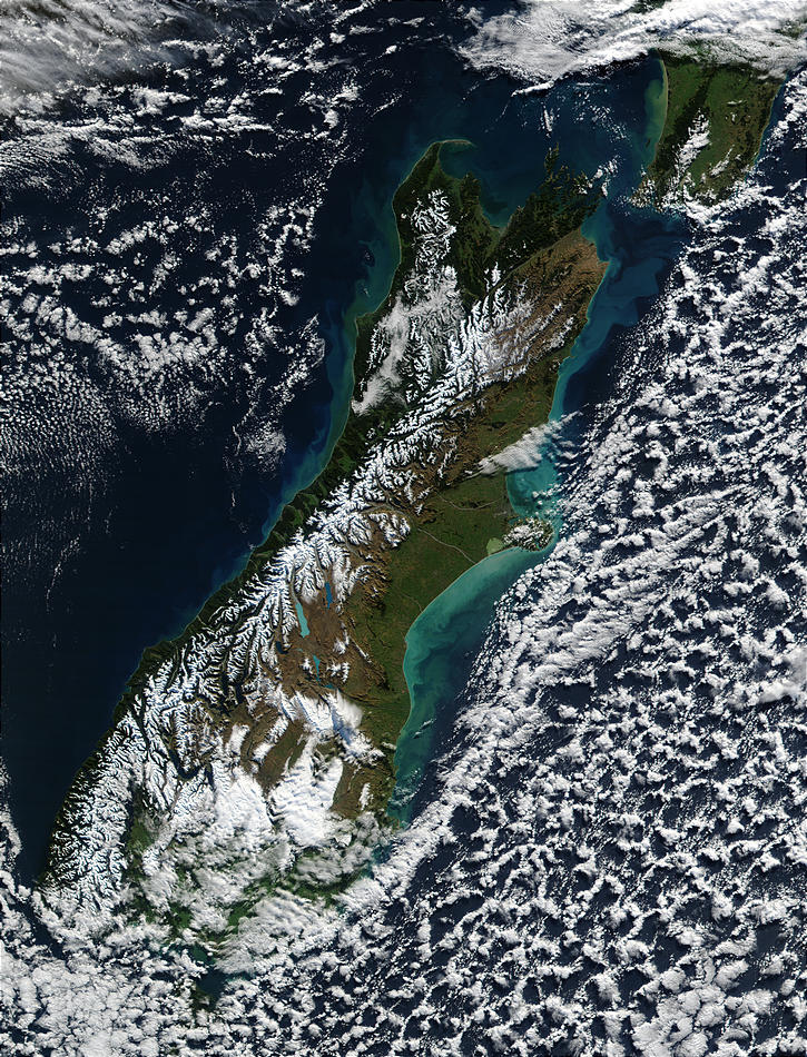 Phytoplankton bloom and sediments along the coasts of New Zealand - related image preview