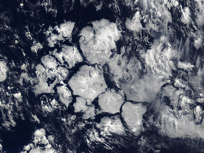 Hexagonal cloud cells in South Atlantic Ocean - related image preview