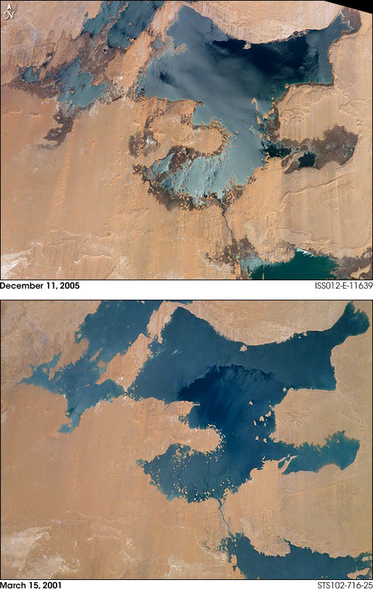 Decreasing Water Levels in Egypt’s Toshka Lakes