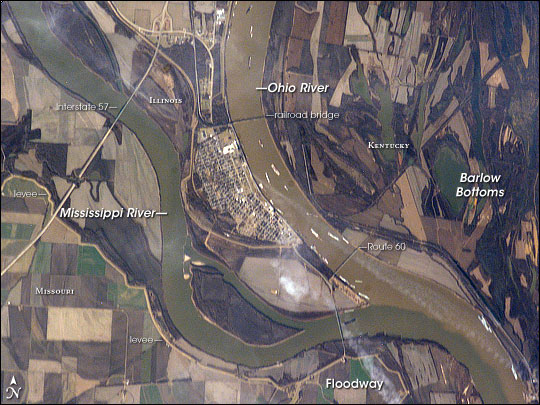 ohio river meets mississippi river map Confluence Of Ohio And Mississippi Rivers At Cairo Il ohio river meets mississippi river map