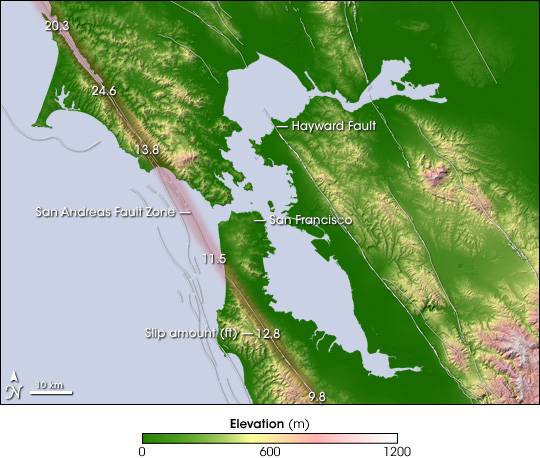 san andreas fault world map