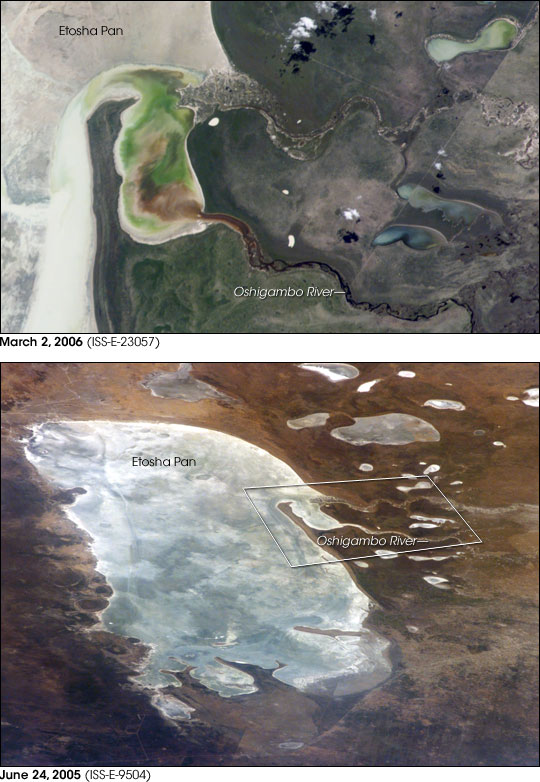 Oshigambo River and Etosha Pan, Namibia