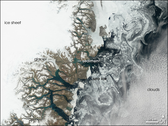 Sea Ice off Greenland Coast