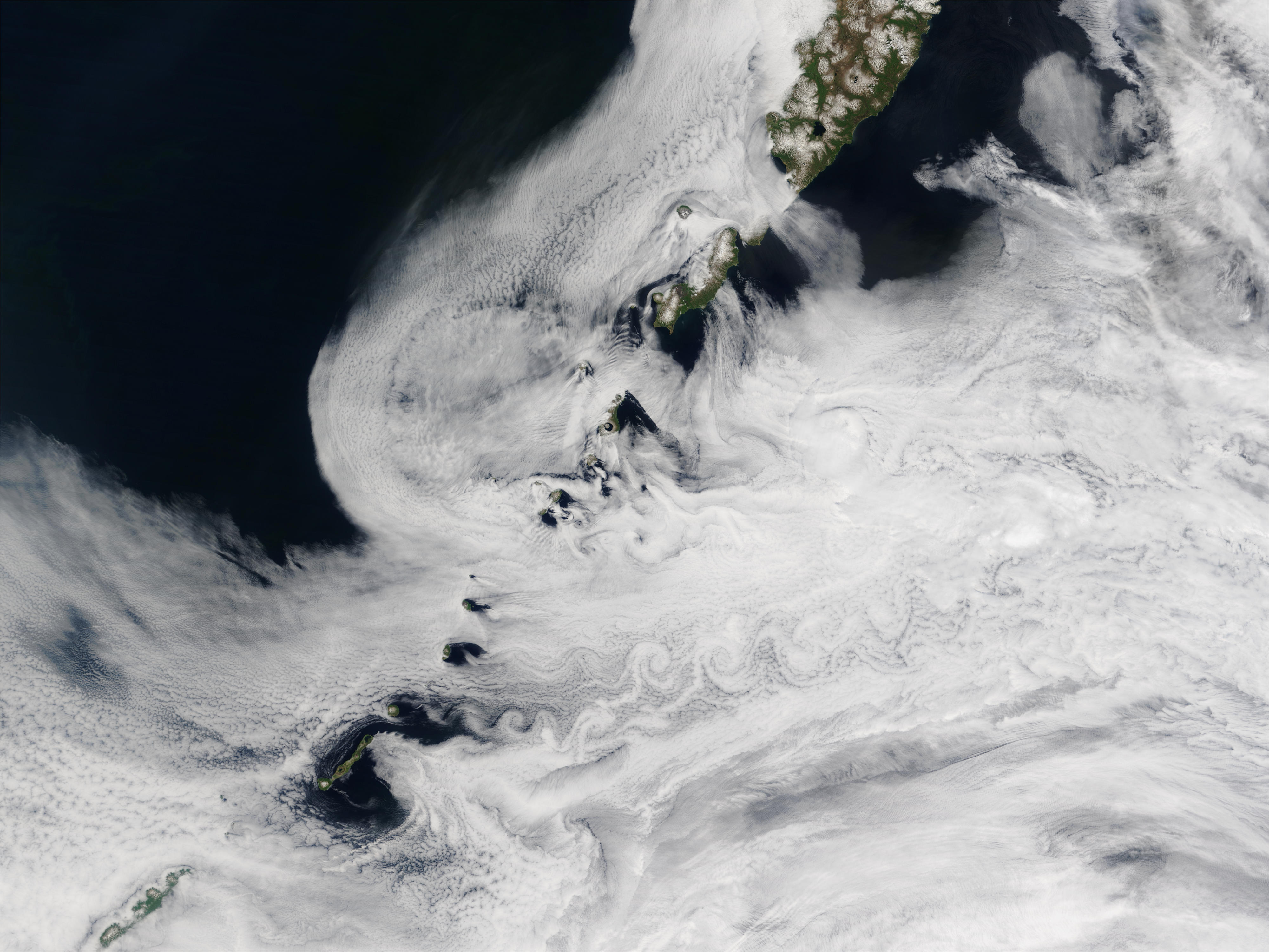 Vortex street off Kuril Islands, Russia - related image preview