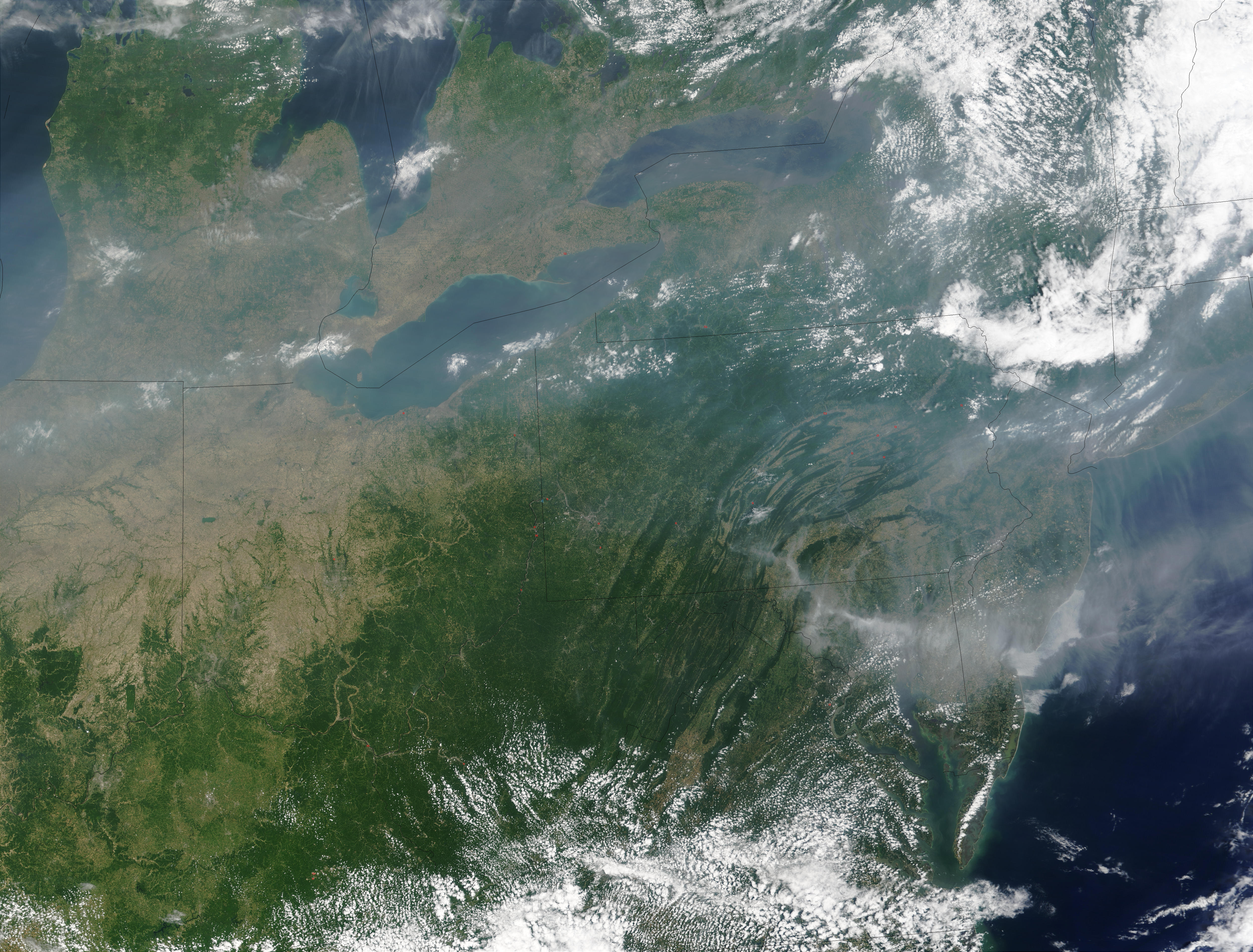 Pollution over the Great Lakes and United States East Coast - related image preview