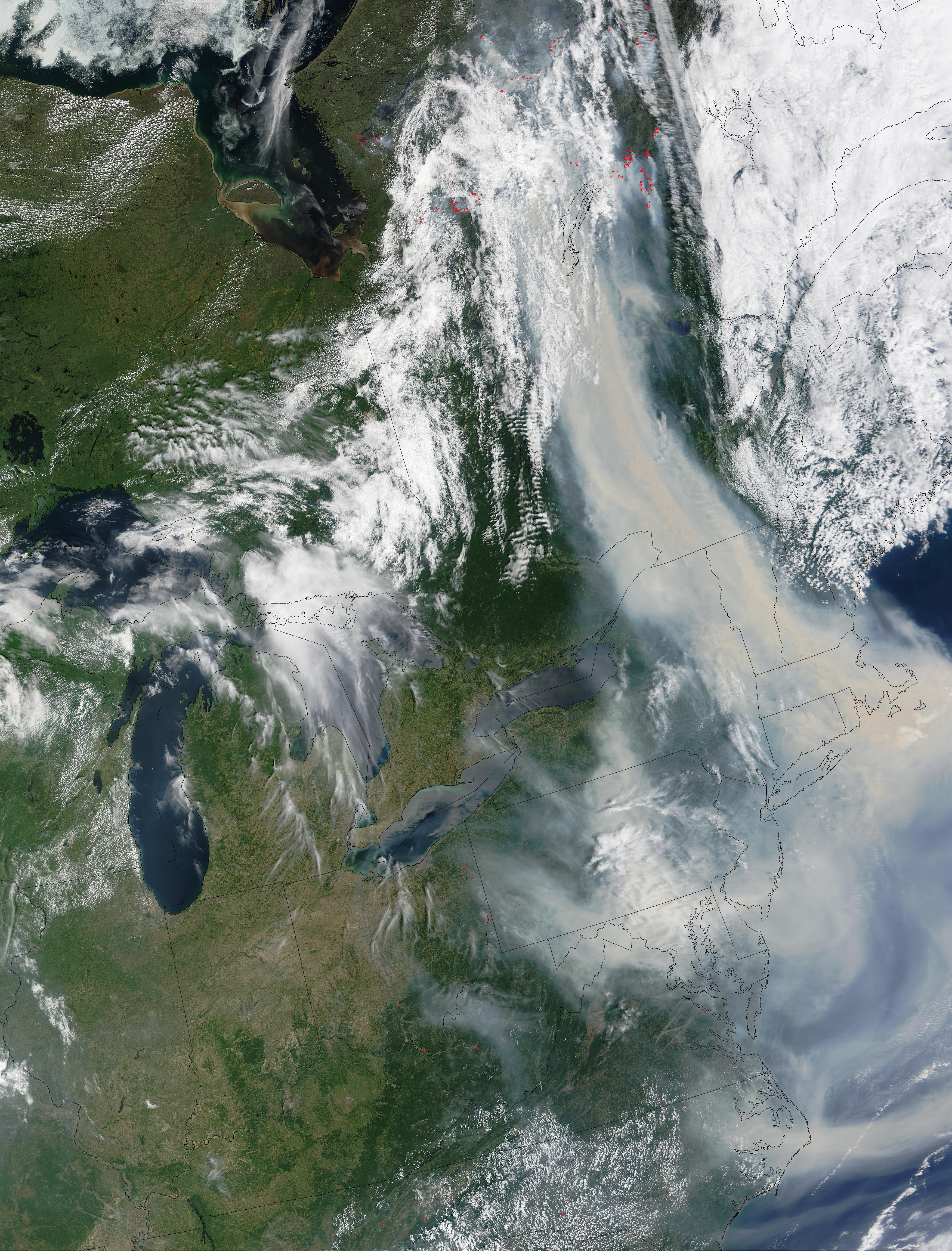 Wildfires in Quebec and smoke over United States East Coast - related image preview