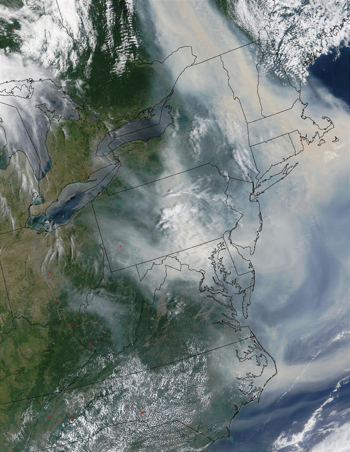 Smoke from Quebec fires transported over United States East Coast - related image preview