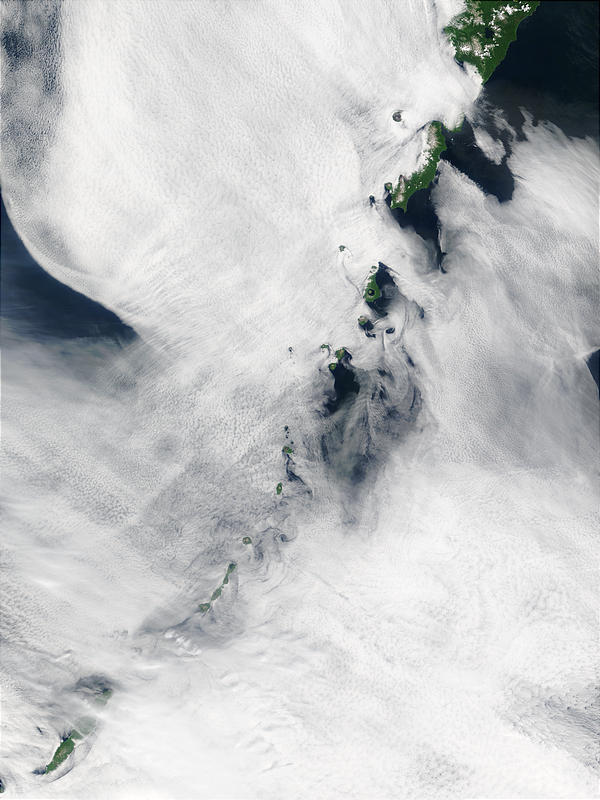Cloud vortices off Kuril Islands, Russia - related image preview