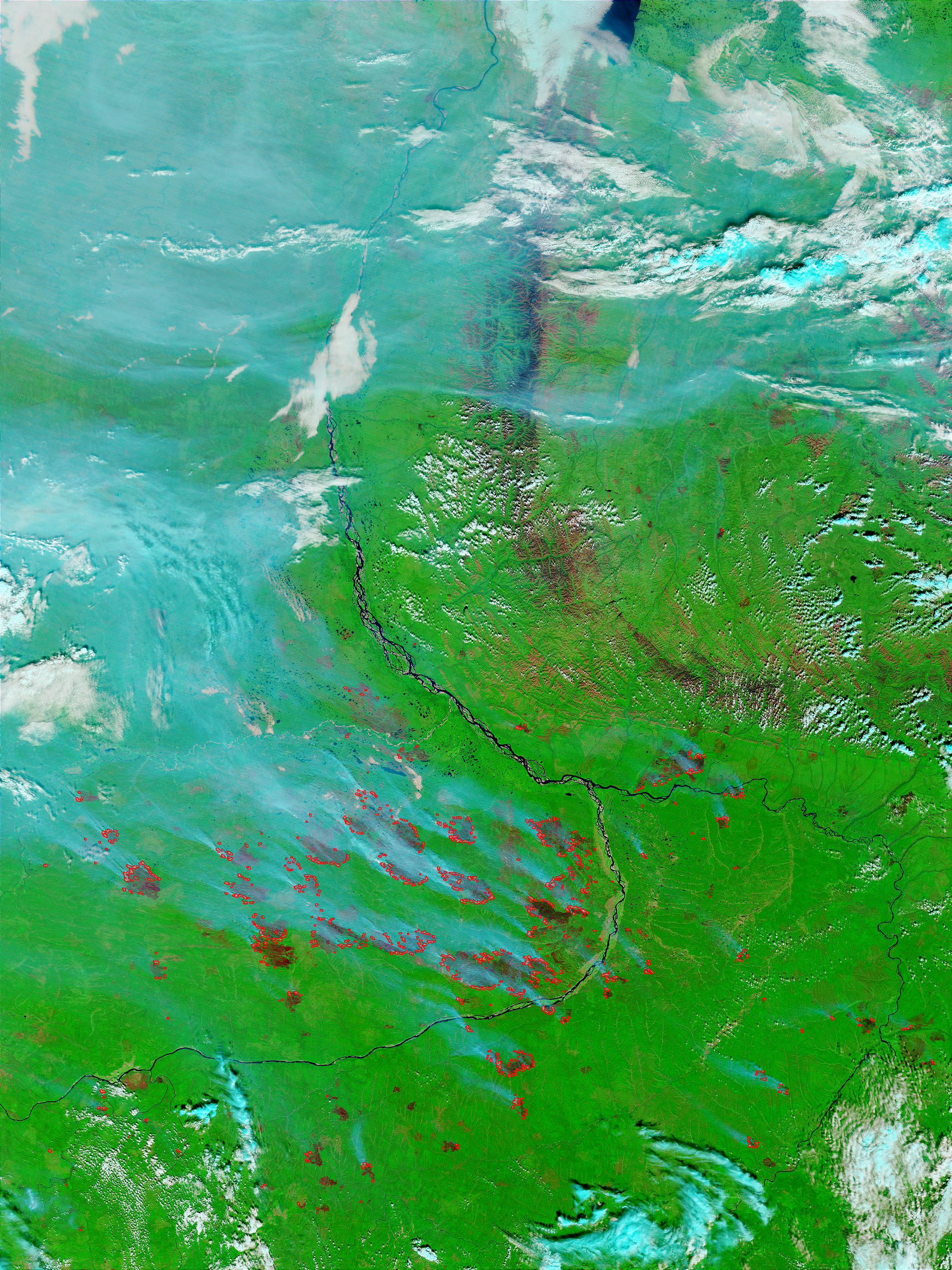 Fires, smoke, and burn scars near Yakutsk, Russia - related image preview