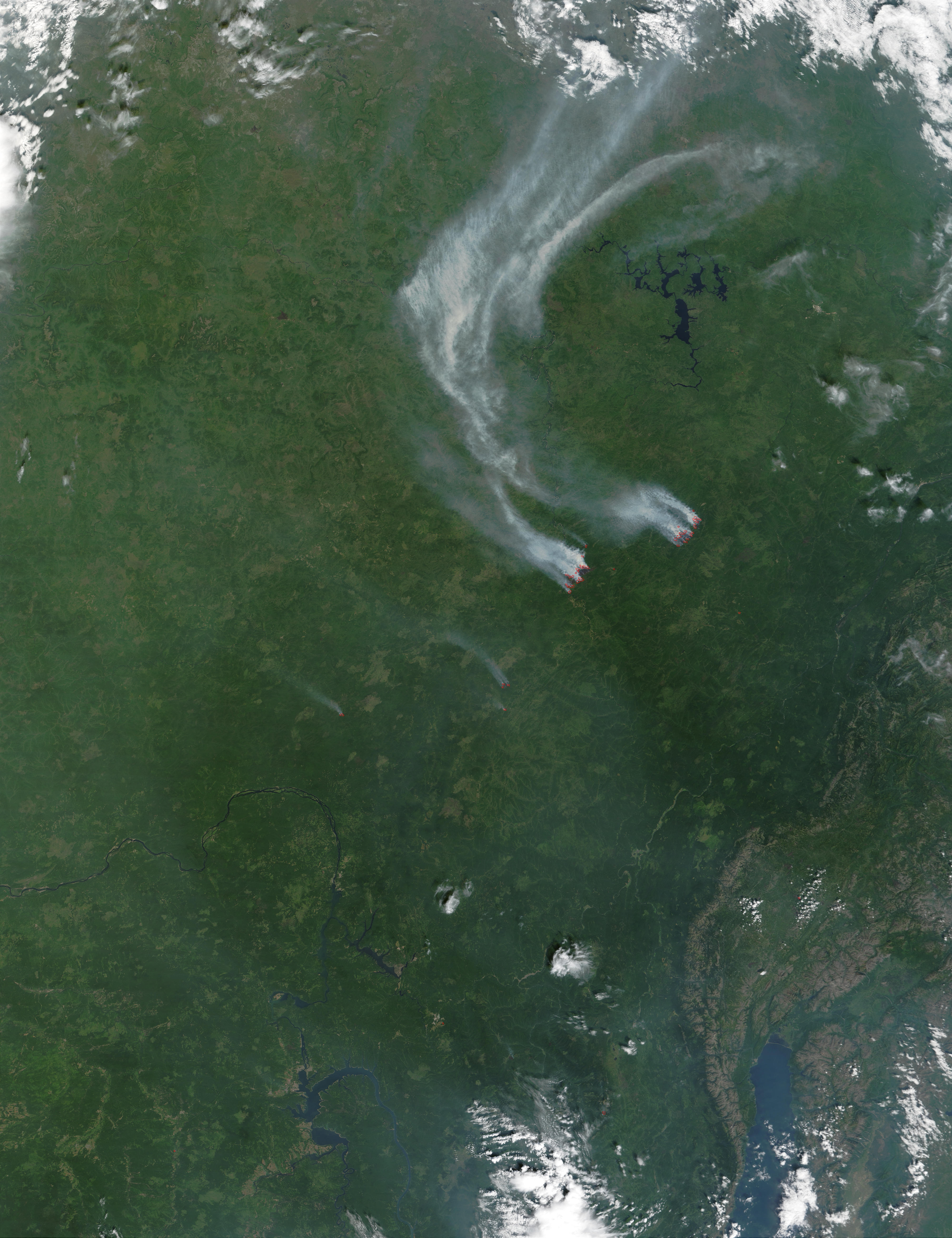 Fires and smoke north of Lake Baikal, Russia - related image preview