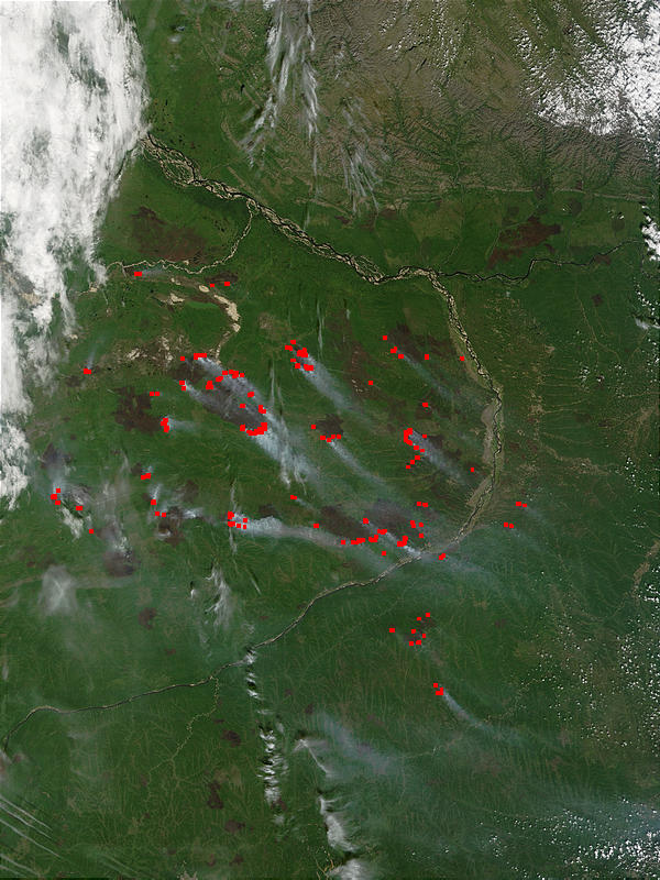 Fires and burn scars near Yakutsk, Russia - related image preview