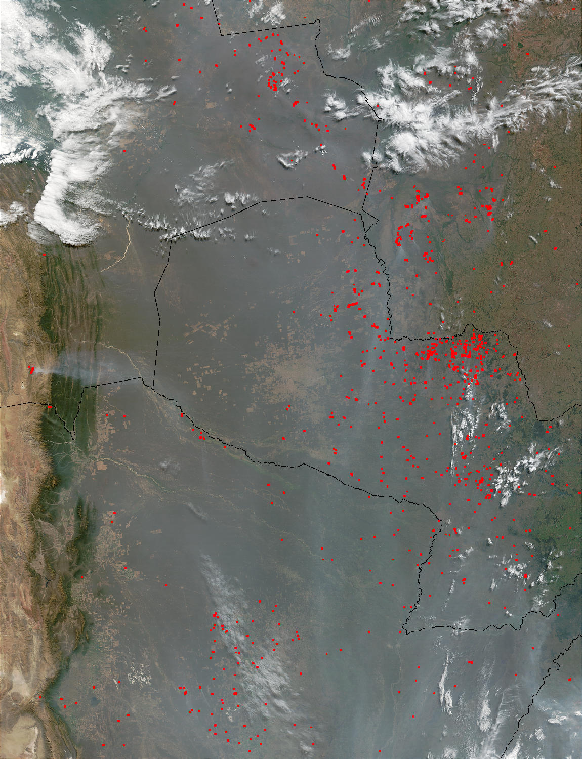 Fires and smoke in Central South America - related image preview