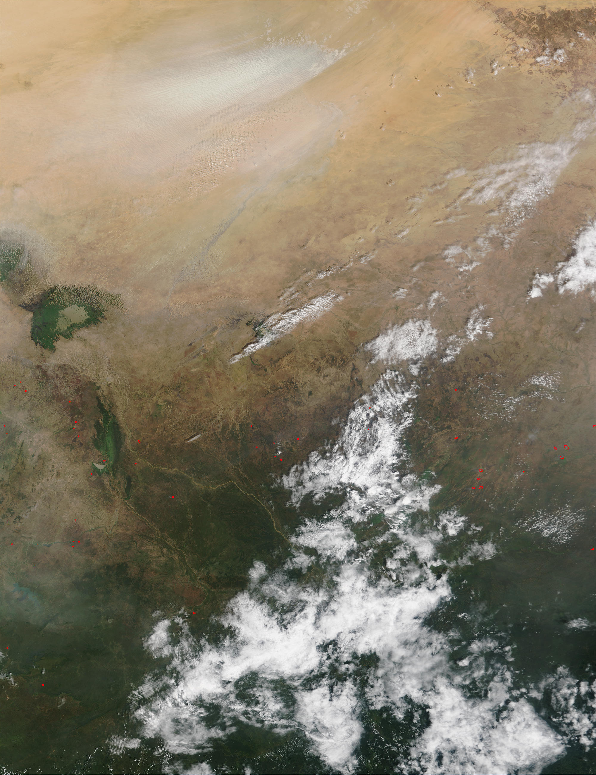 Dust storm and fires in Chad - related image preview