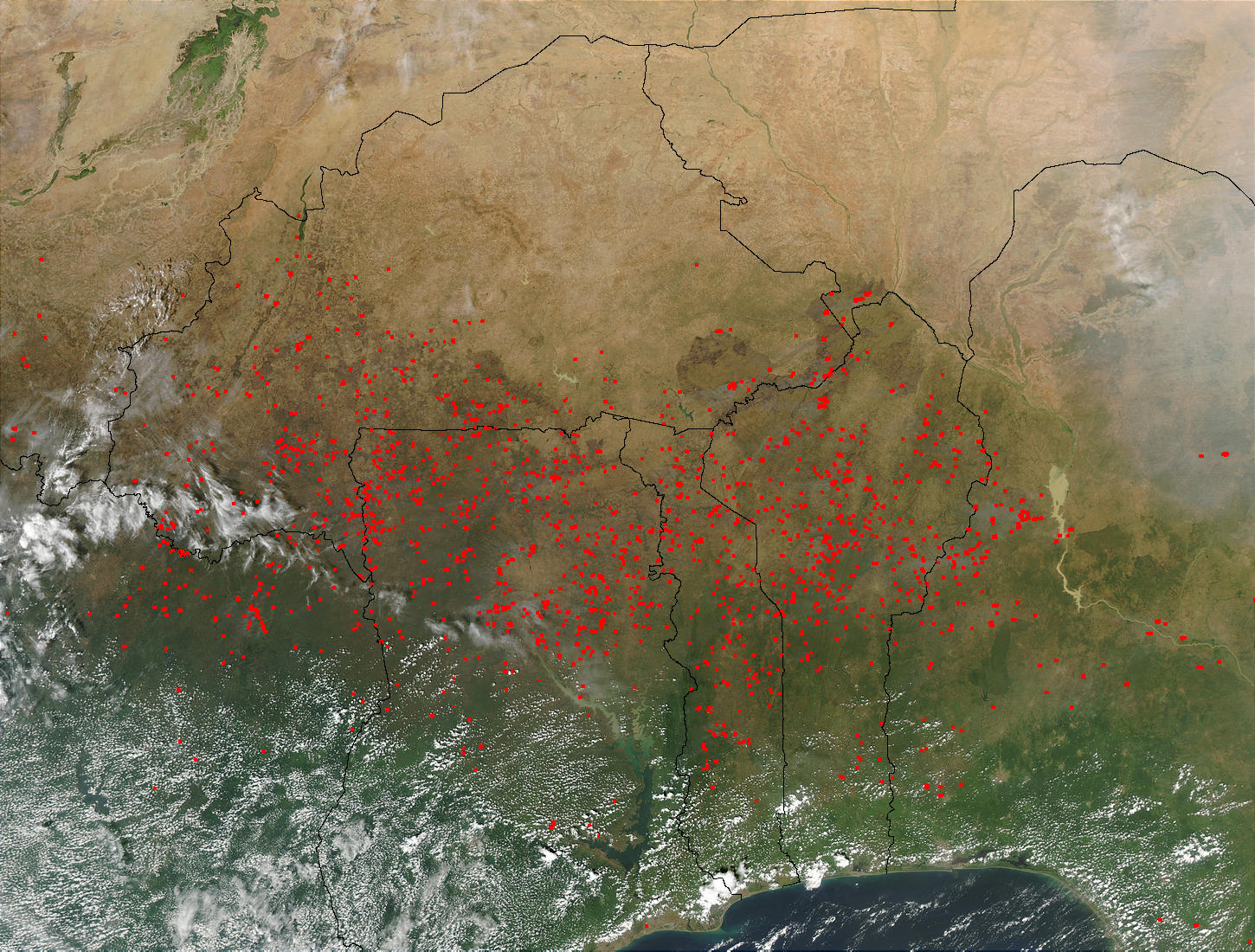 Fires in West Africa (afternoon overpass) - related image preview