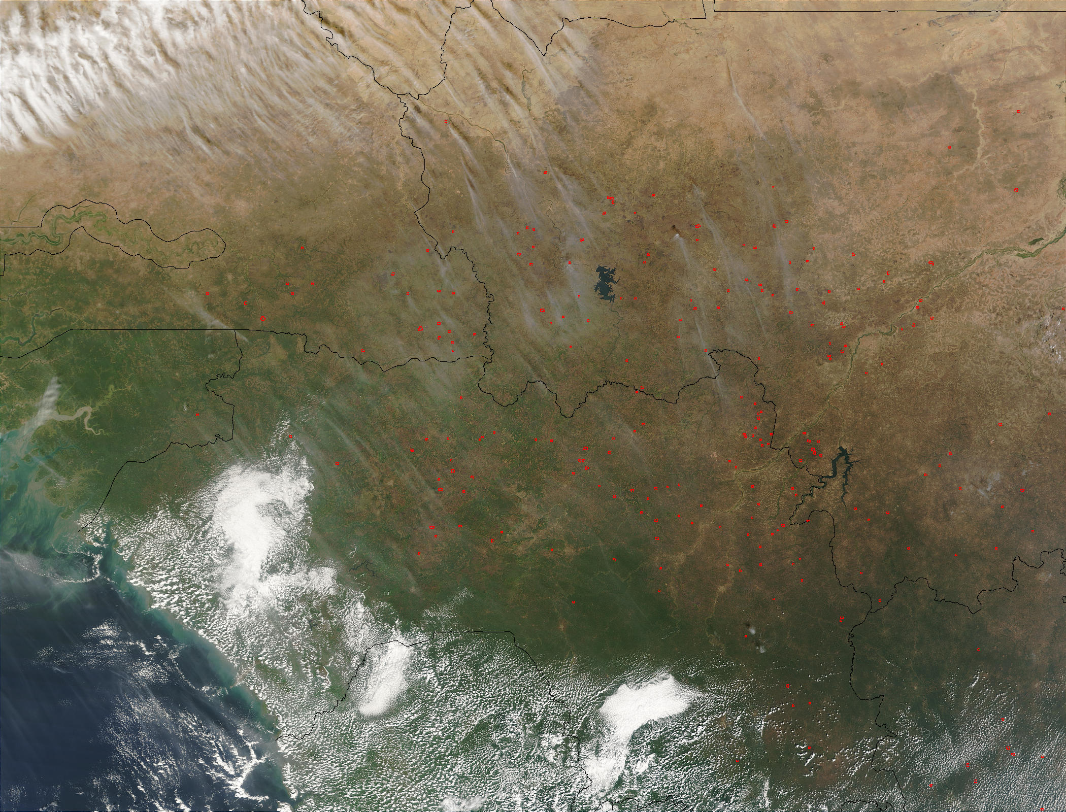 Fires in West Africa (morning overpass) - related image preview