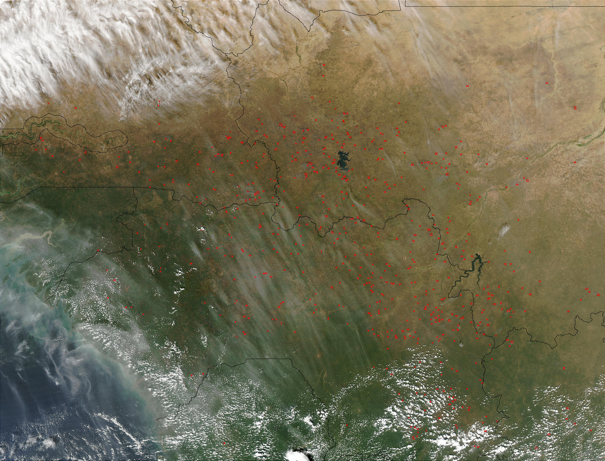 Fires in West Africa (afternoon overpass) - related image preview