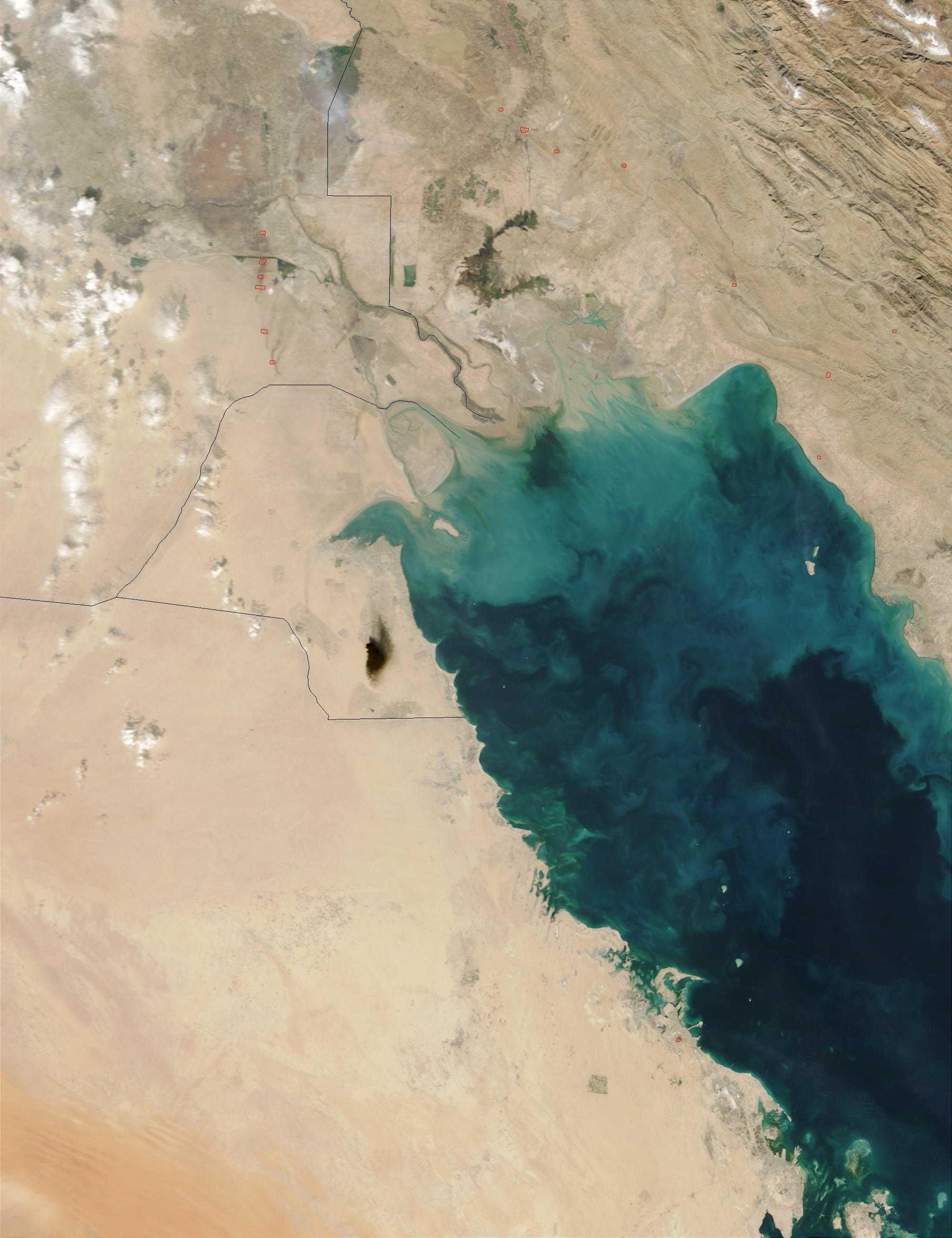 Black smoke from oil fire in Kuwait - related image preview