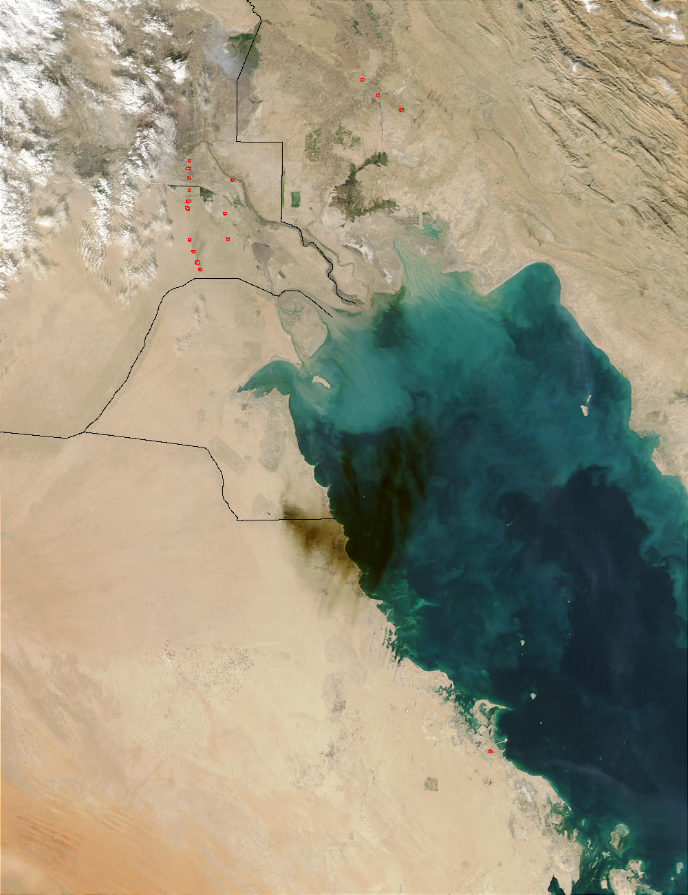 Black smoke from oil fire in Kuwait - related image preview