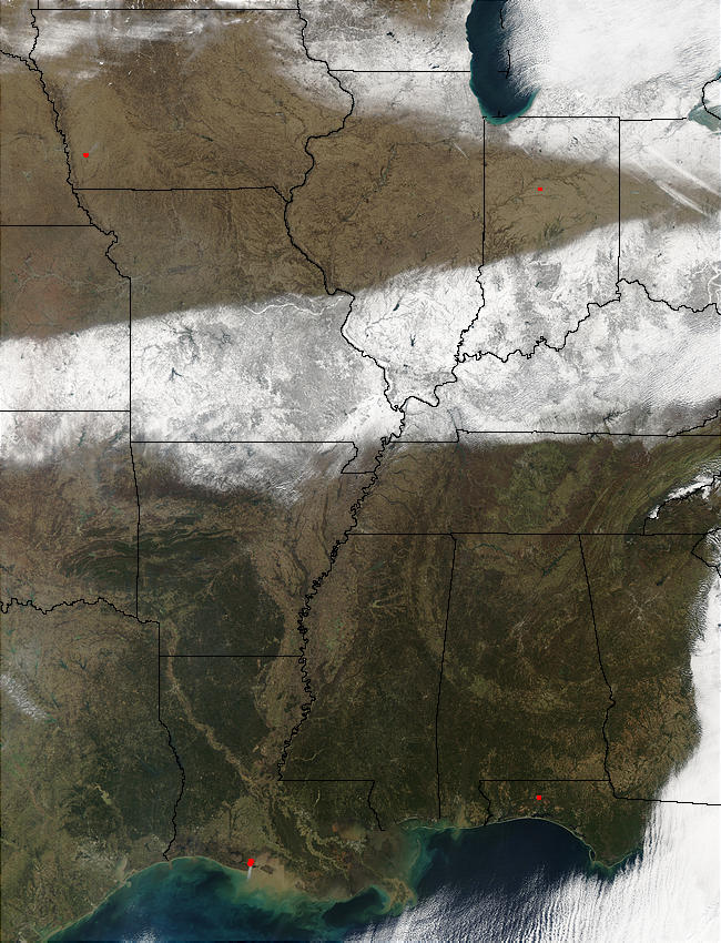 Snow trail across Central United States - related image preview