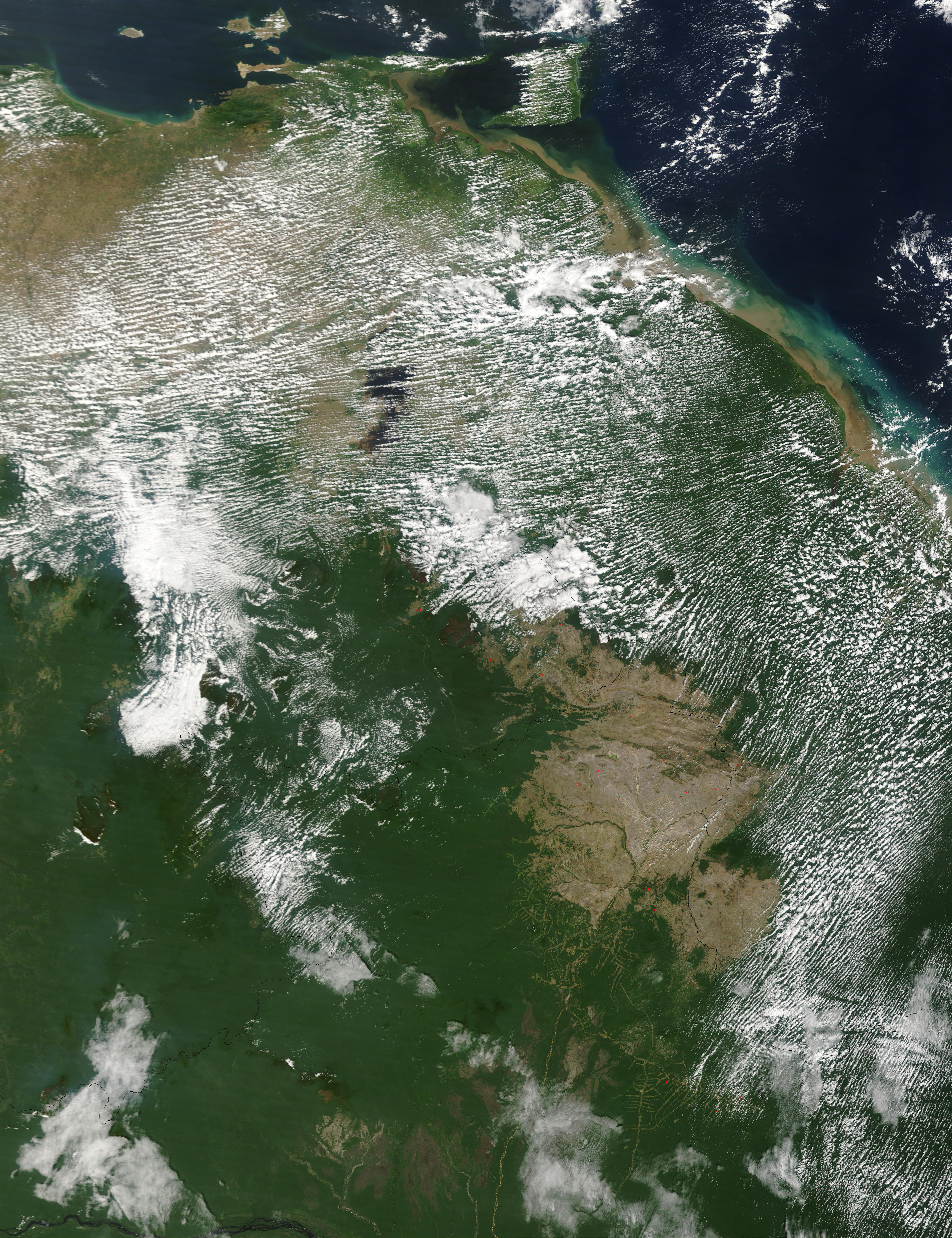 Fires in Venezuela, Guyana, and Brazil