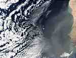 Vortex street and dust off Cape Verde Islands - selected image