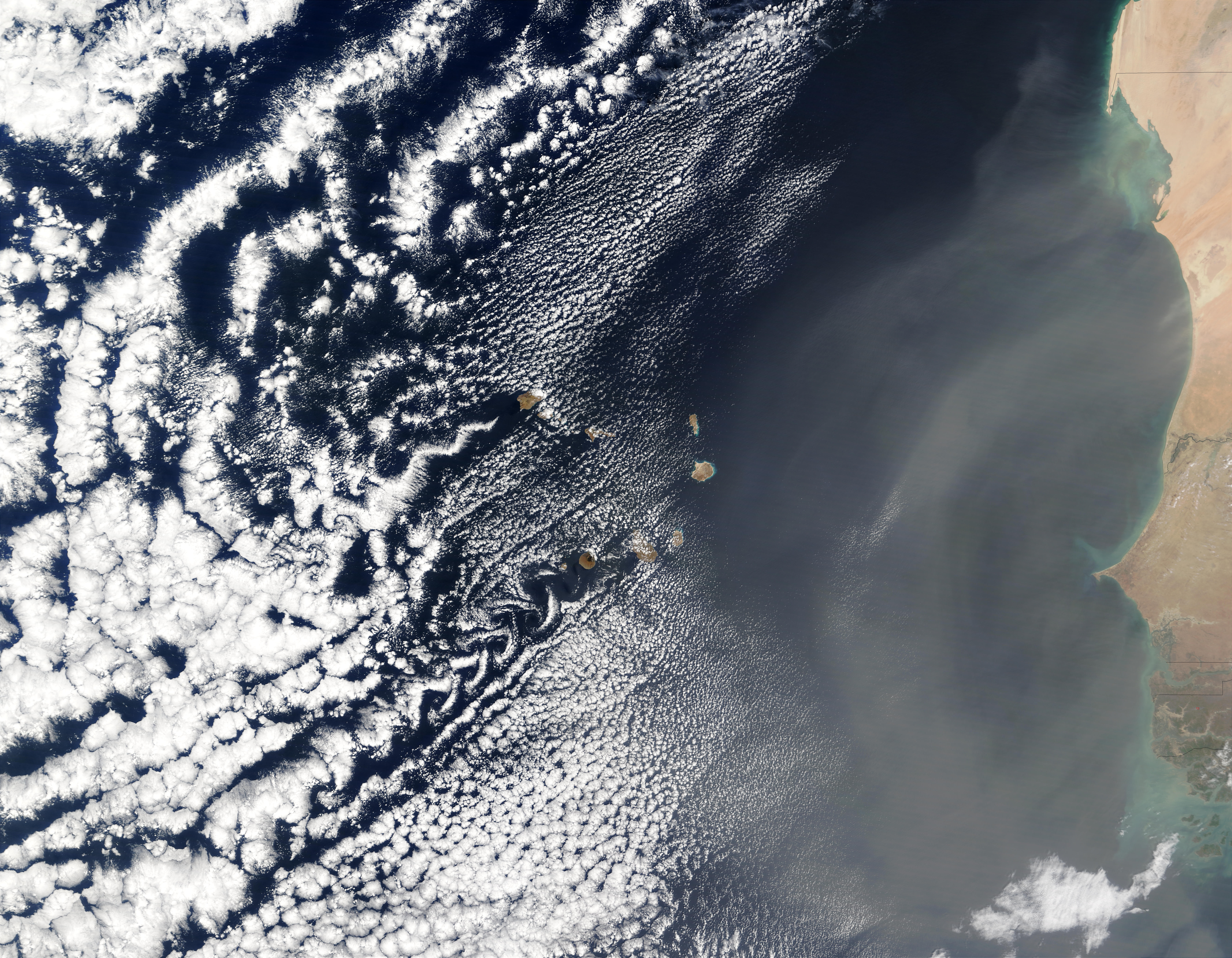 Vortex street and dust off Cape Verde Islands - related image preview