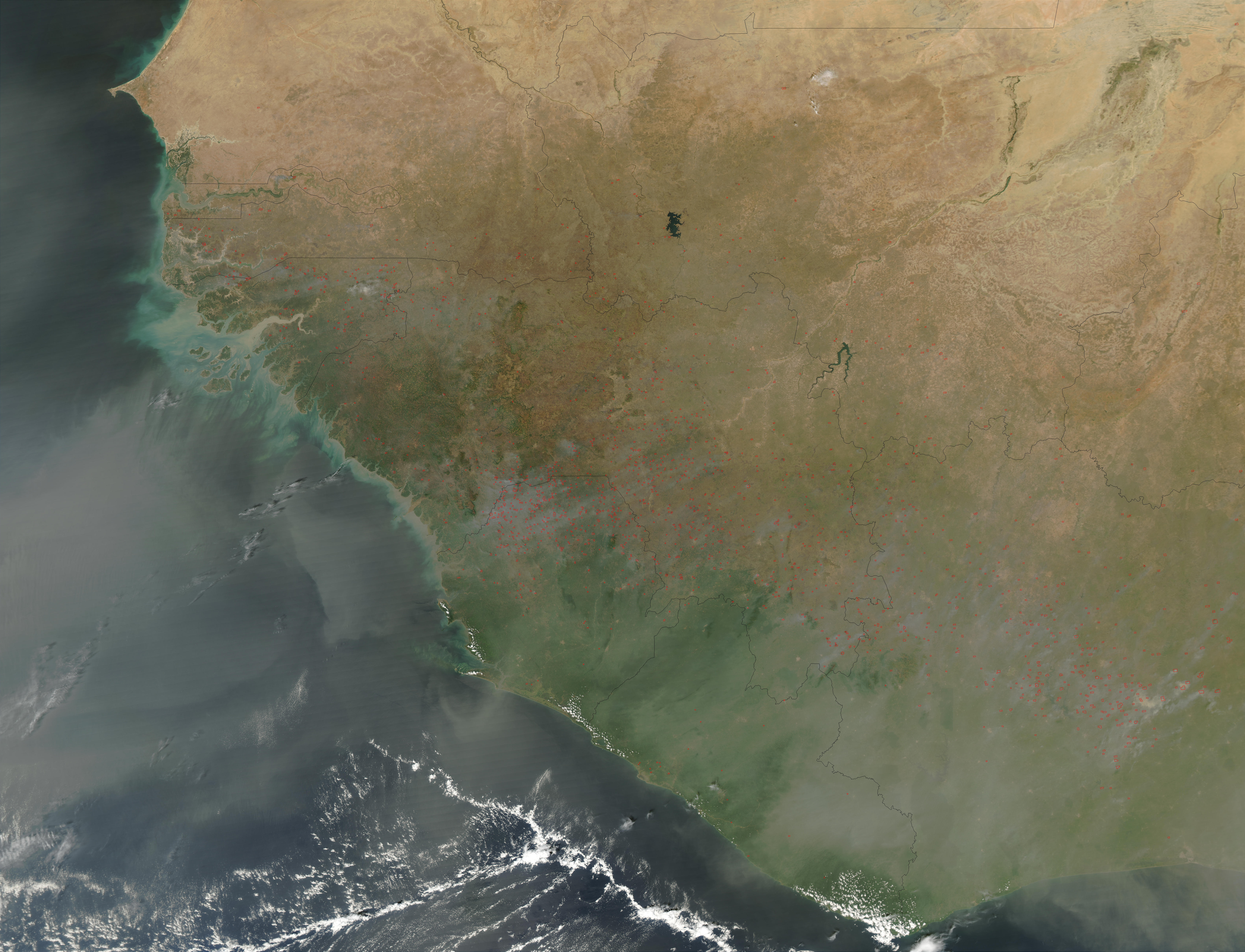 Fires, smoke, and Saharan dust in West Africa - related image preview