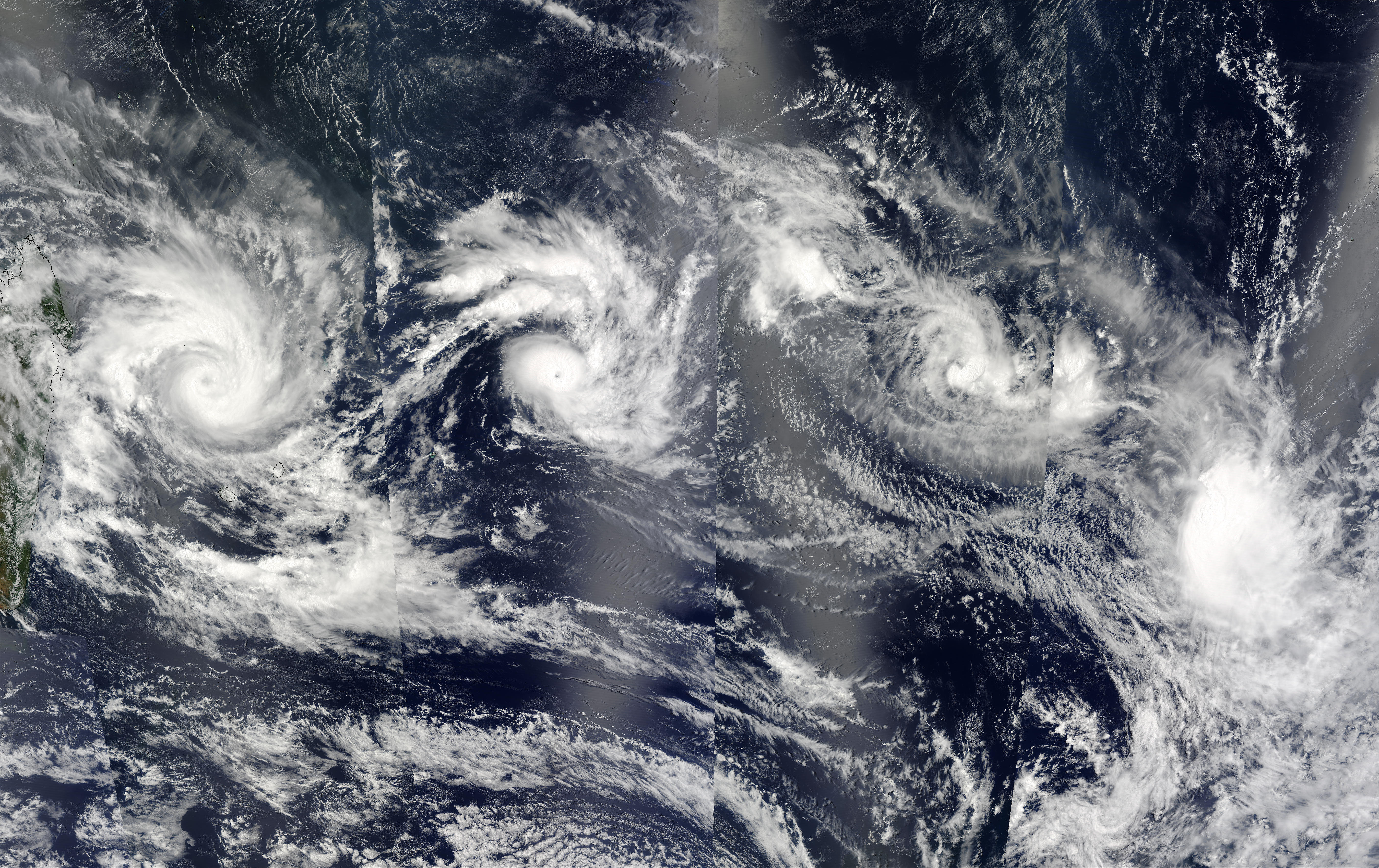 Four Tropical Cyclones in the Indian Ocean - related image preview