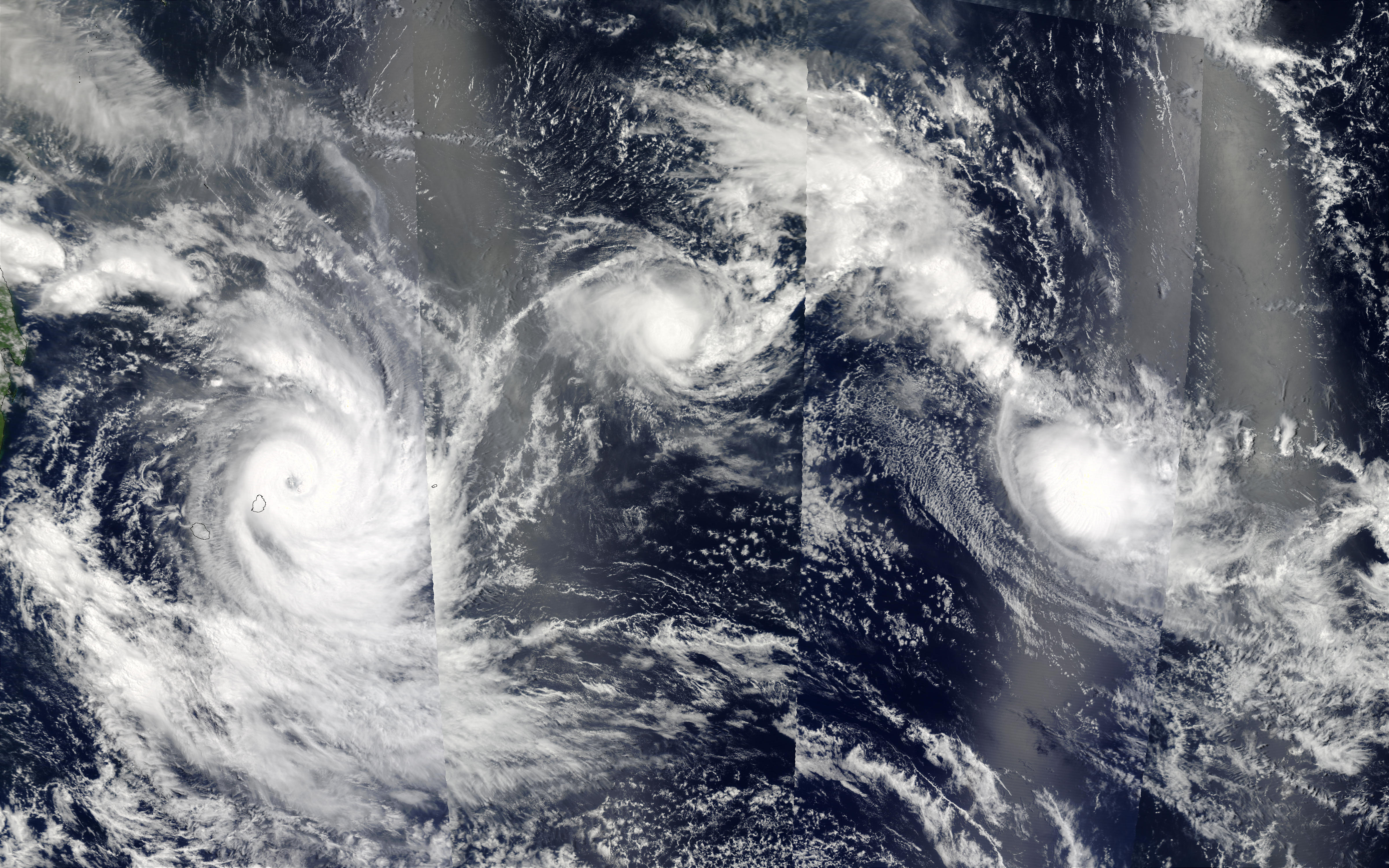 Three Tropical Cyclones in the Indian Ocean - related image preview