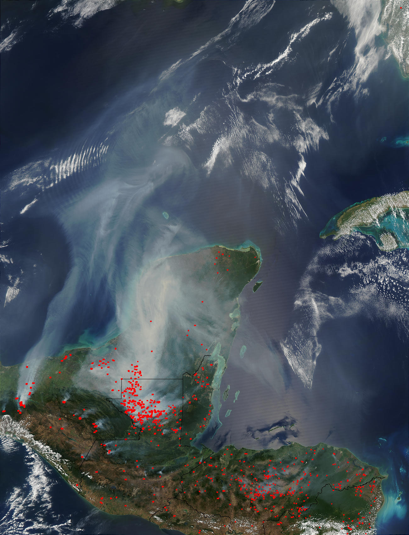 Fires and smoke in Yucatan Peninsula - related image preview
