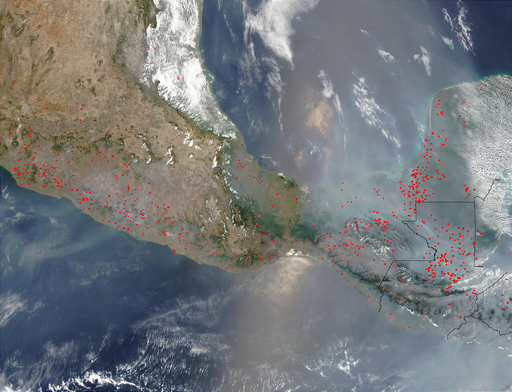 Fires and smoke across Southern Mexico - related image preview