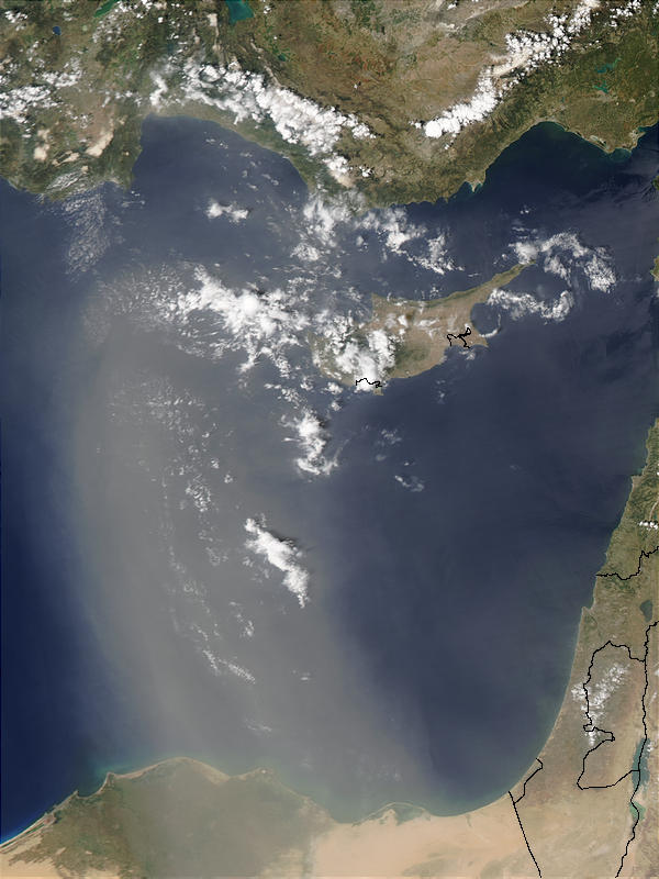 Dust Storm over the eastern Mediterranean Sea - related image preview