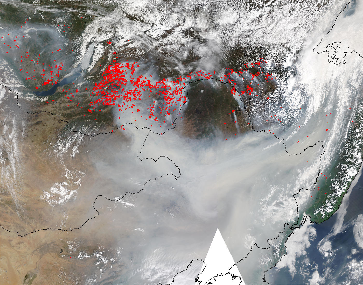 Fires and smoke in Russia and China (Terra/Aqua combination) - related image preview