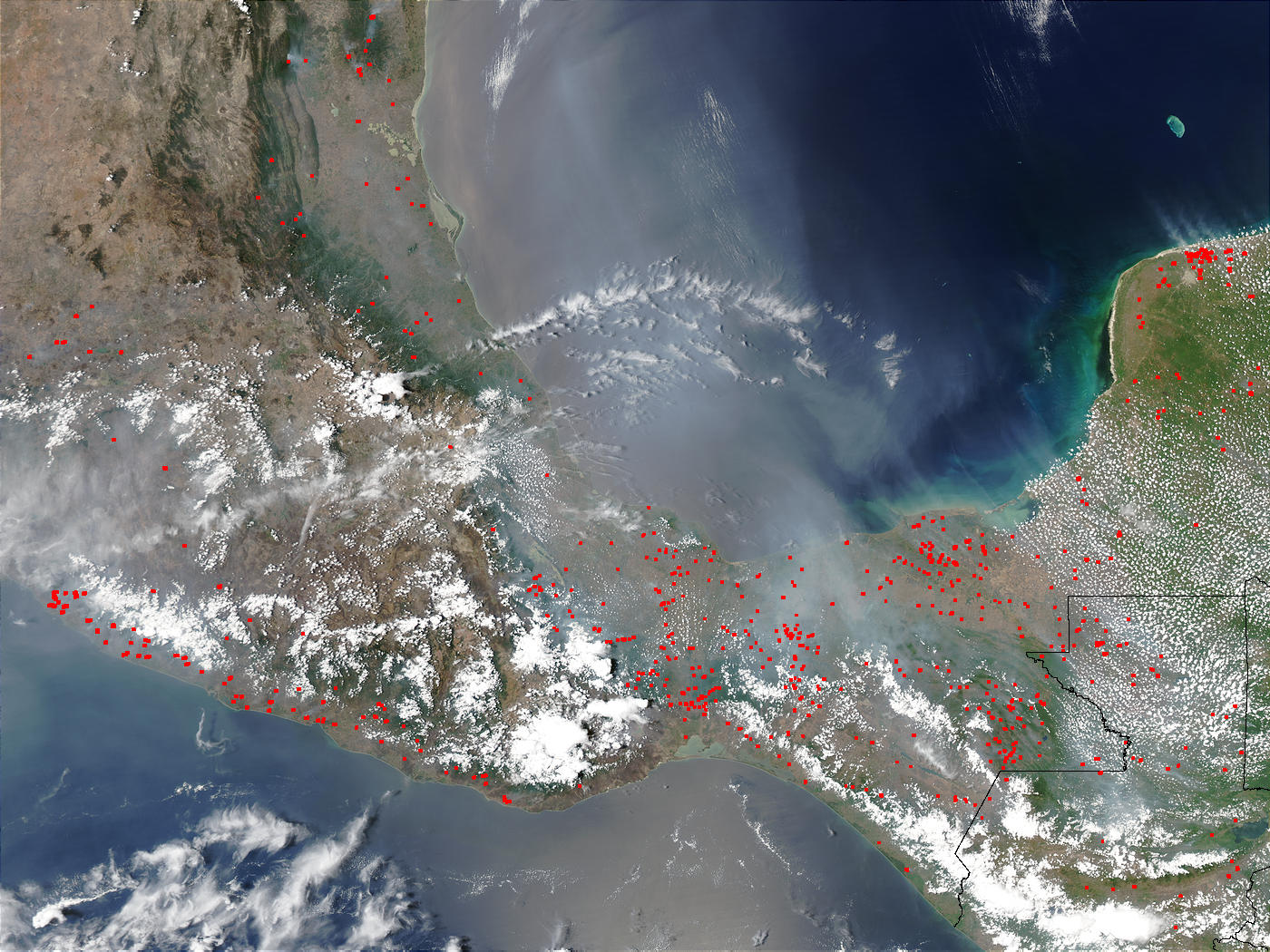 Fires and smoke across Southern Mexico - related image preview