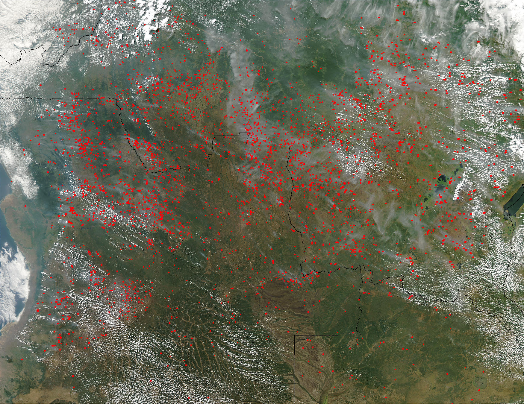 Fires across Angola and the Democratic Republic of the Congo - related image preview