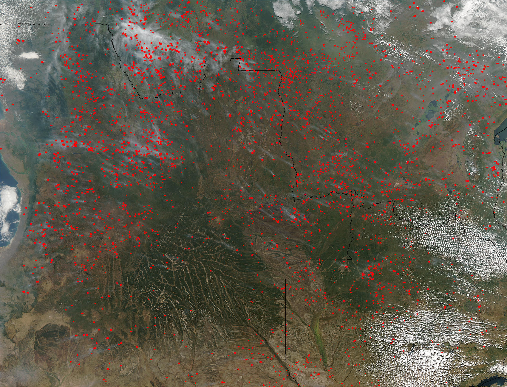 Fires across Angola and the Democratic Republic of the Congo - related image preview